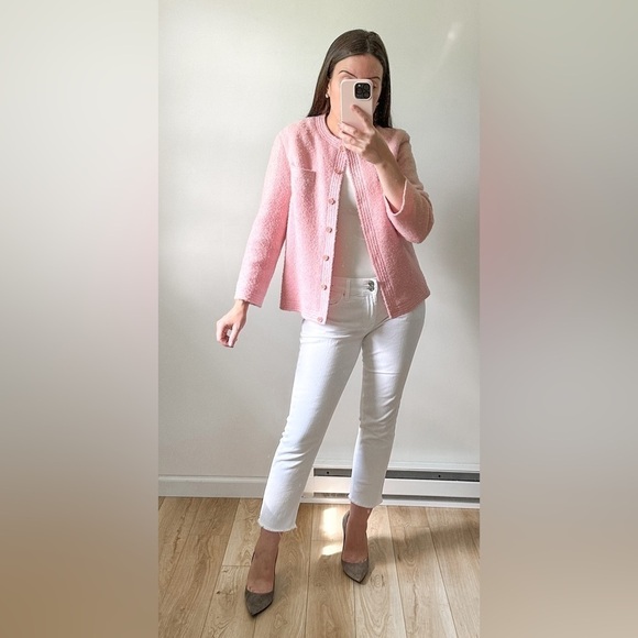 Sophisticates Vintage Pastel Pink Tweed Blazer Pencil Skirt Suit Set sz XS - Picture 1 of 16